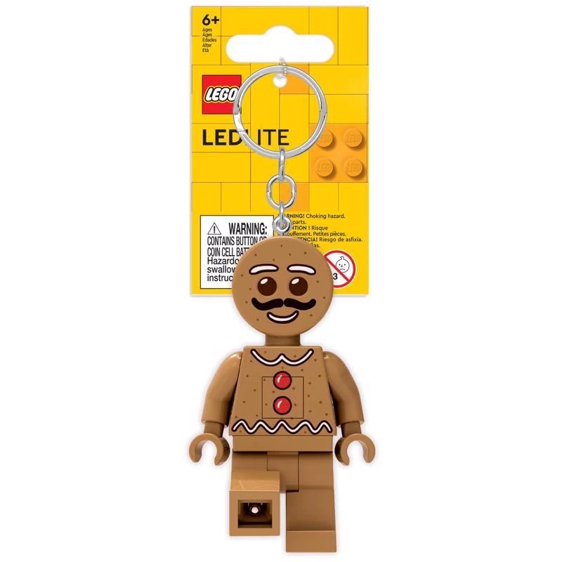 Lego Classic Brown Gingerbread Man Keychain With Led Light