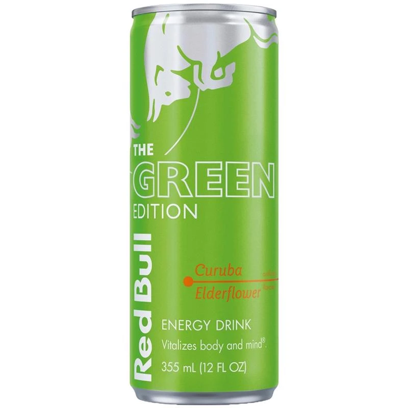 Red Bull Green Edition Curuba Elderflower Energy Drink 12 Oz Can