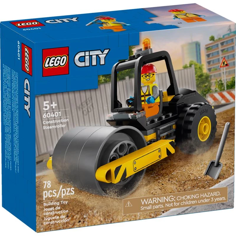 Lego City Construction Steamroller Multicolored 78 Piece Set