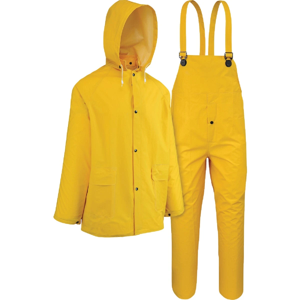 Boss Large 3-piece Yellow Pvc Polyester Rain Suit With Detachable Hood