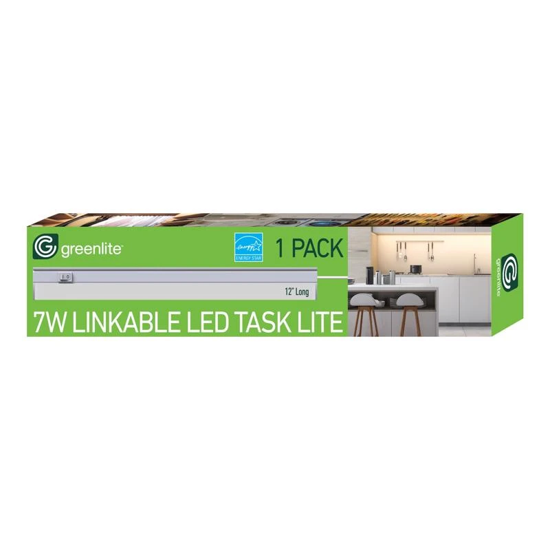 Greenlite 12 Inch White Plug-in Led Under Cabinet Light Strip 600 Lumens