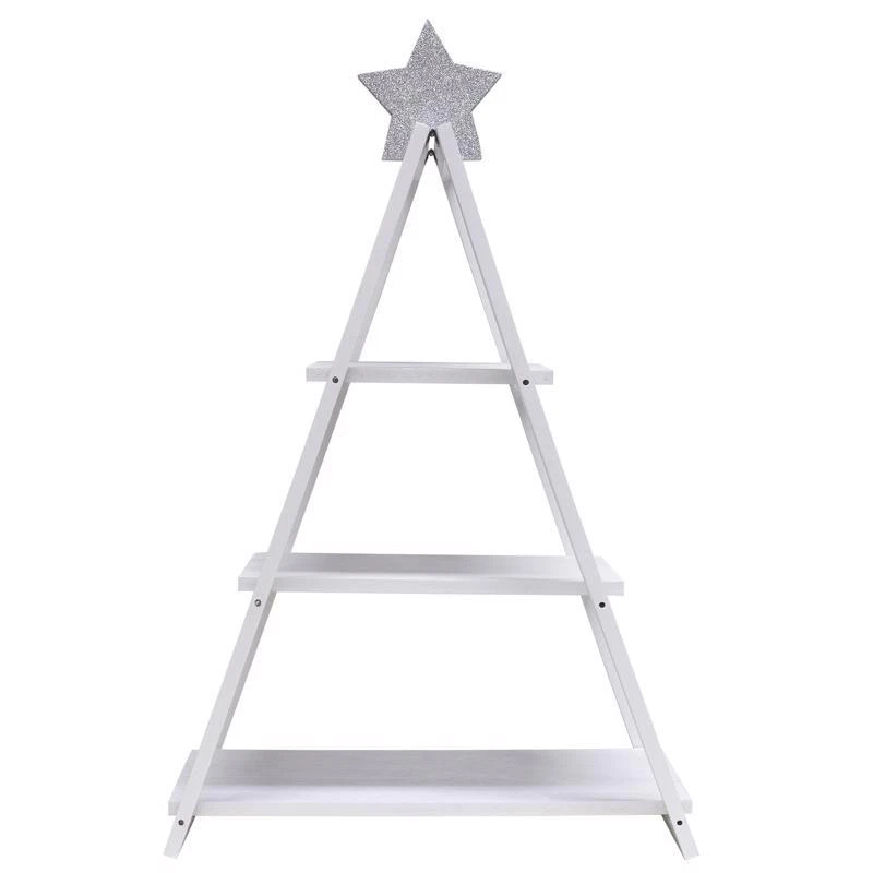 Dyno White 3 Tier Tree Shaped Table Decor 18 Inch Mdf