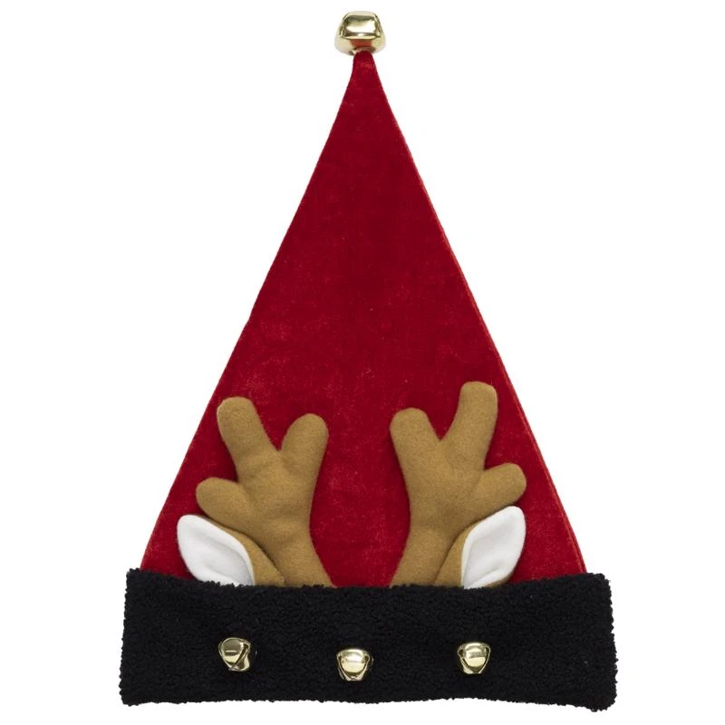 Dyno 17 Inch Antler Ears Santa Hat Multicolored Polyester