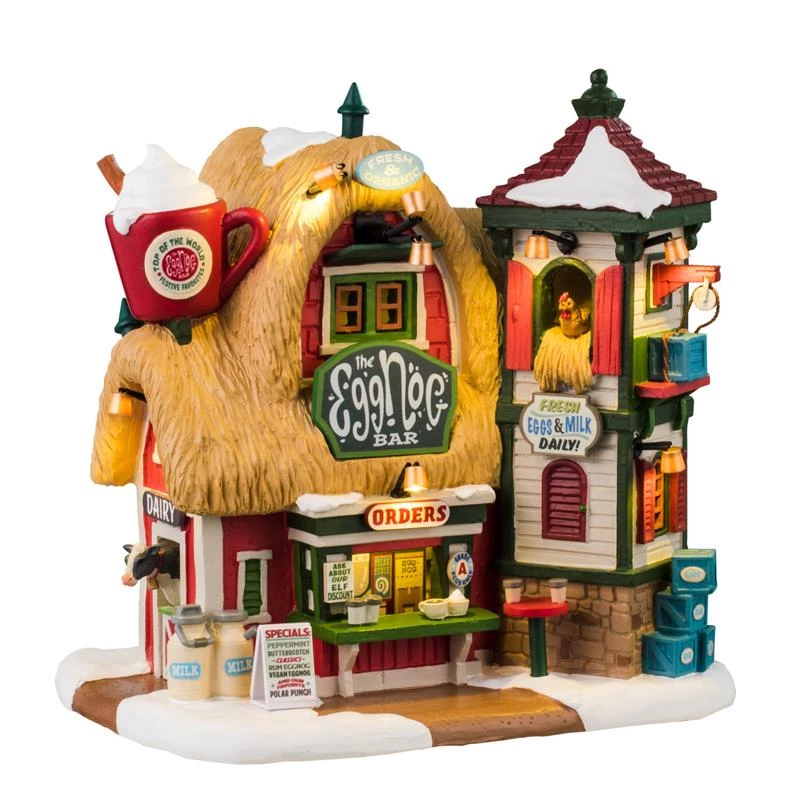 Lemax Eggnog Bar Christmas Village Porcelain House Decor 45263