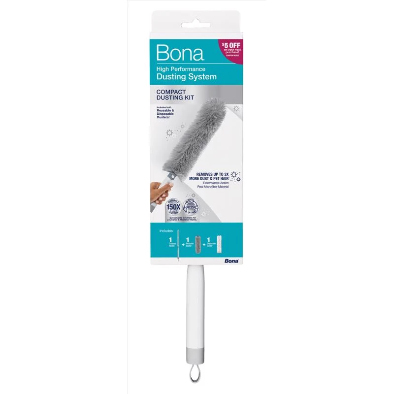 Bona High Performance Microfiber Dusting System Kit With Reusable And Disposable Dusters