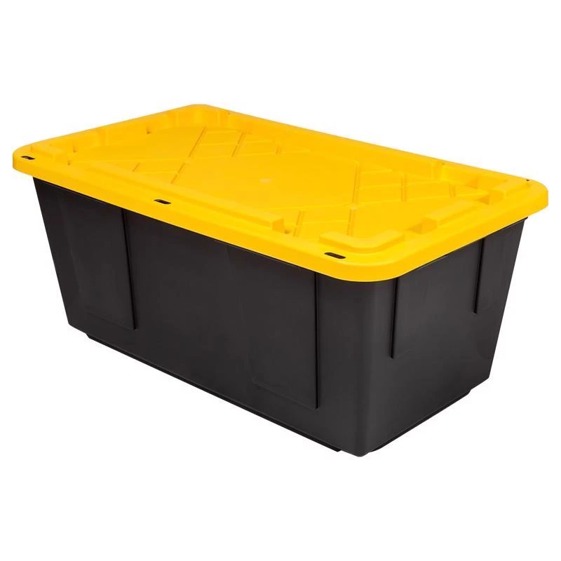 Greenmade 40 Gallon Black/yellow Snap Lock Stackable Storage Box With Lid