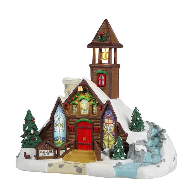 Lemax Bear Creek Chapel Christmas Village Porcelain House 45265