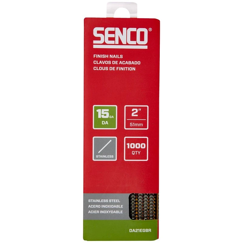 Senco 2 In. Stainless Steel Finishing Nail Brad Head 15 Gauge 1000 Pack