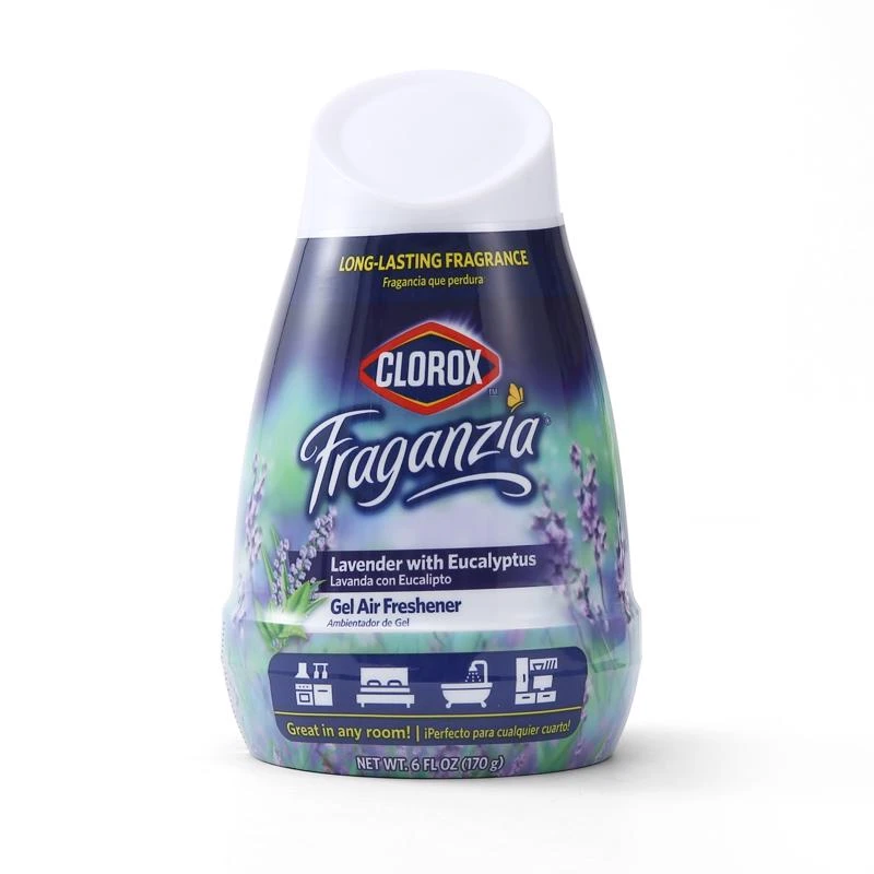 Clorox Fraganzia Lavender Scent Gel Air Freshener 6 Oz Bottle