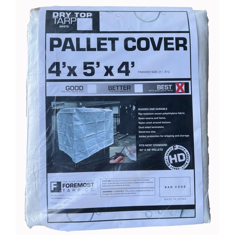 Dry Top 5 Ft. W X 4 Ft. L Heavy Duty Polyethylene Pallet Cover White