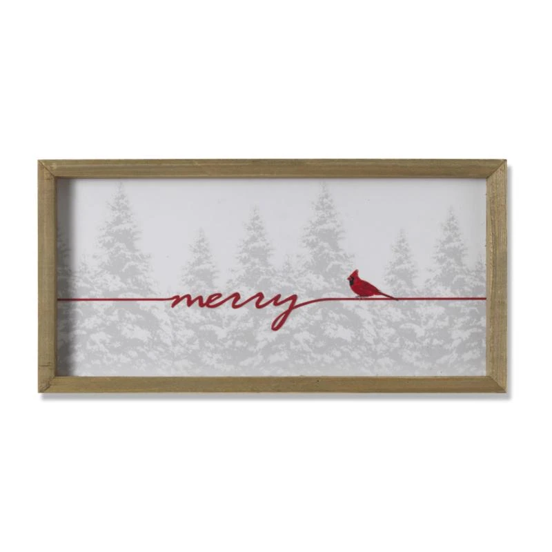 Gerson White Holiday Cardinal Wall Sign, 15-3/4 Inch Wood Decor
