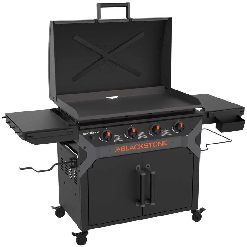 Blackstone Iron Forged 4 Burner Liquid Propane Outdoor Griddle With Hood Black