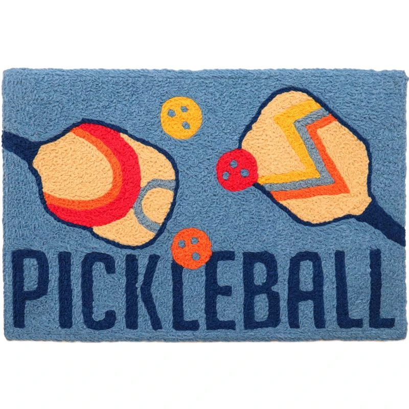 Jellybean 30 In. W X 20 In. L Multi-color Pickleball Polyester Accent Rug