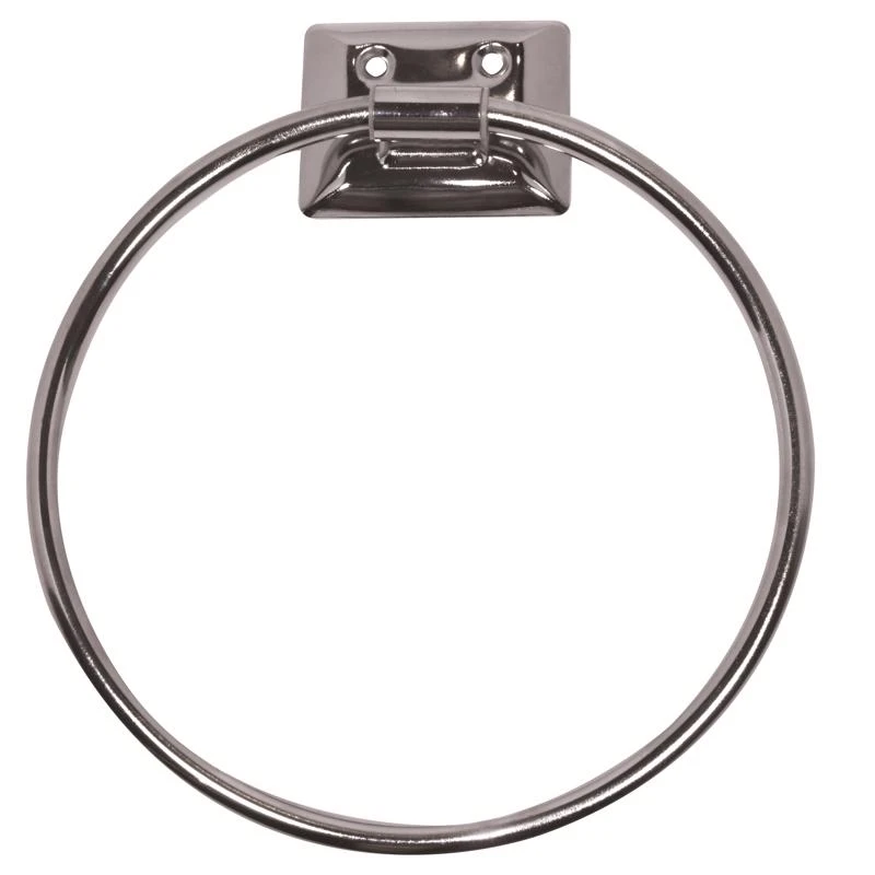 Decko Chrome Silver Metal Towel Ring With Hardware Included