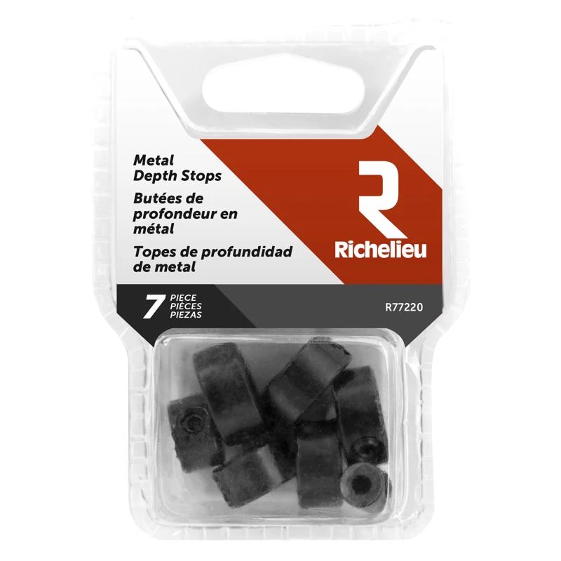 Richelieu Metal Drill Stop Set 7 Piece Carded Packaging