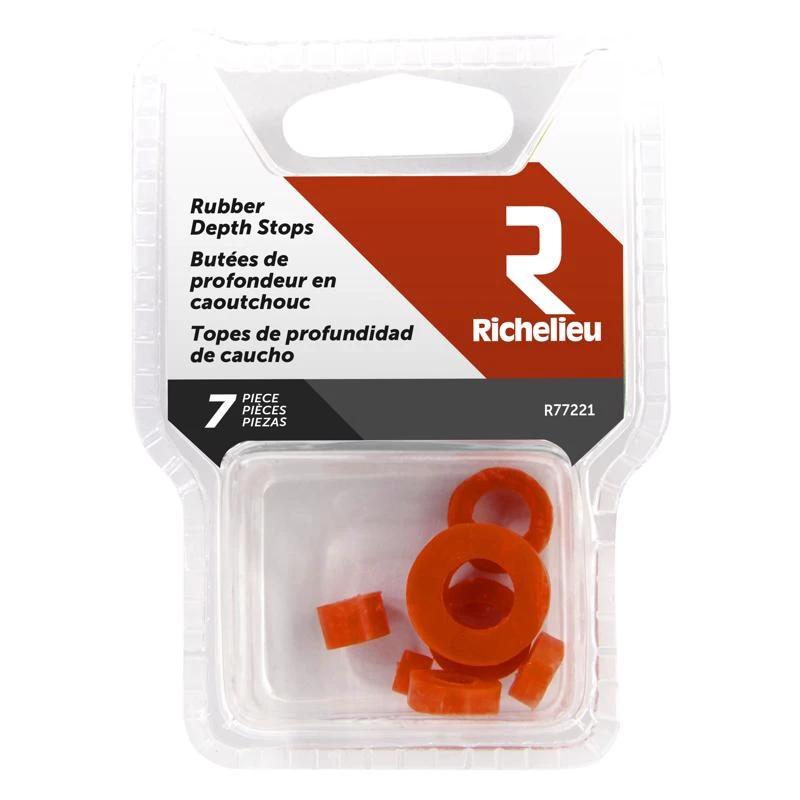Richelieu Plastic Drill Stop Set 7 Piece Clamshell Packaging