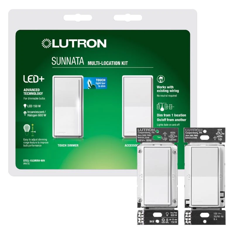 Lutron Sunnata White 150 Watt Single Pole Rocker Dimmer Switch