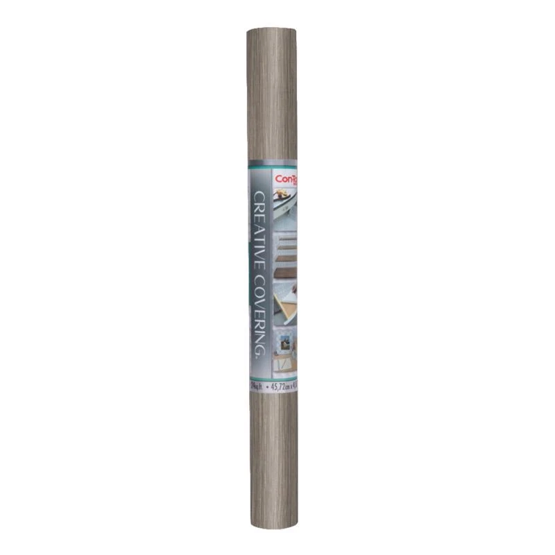 Con-tact Creative Covering 16 Ft Length X 18 In Width Gray Vinyl Shelf And Drawer Liner