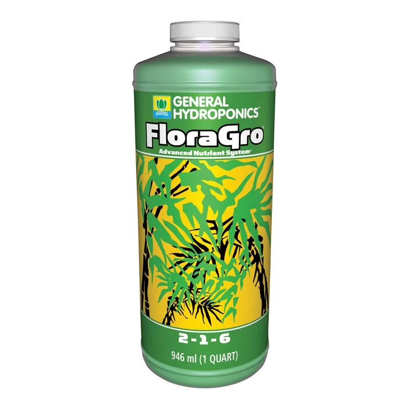 General Hydroponics Floragro Organic Liquid Nutrient System 1 Quart Bottle