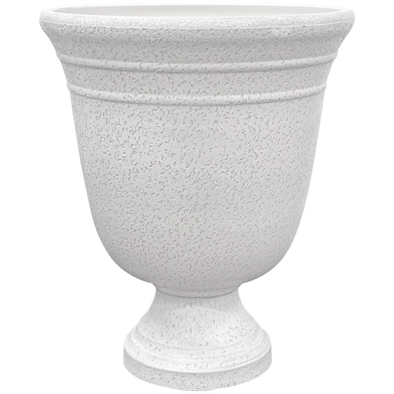 Classic Home & Garden 19.5 In H X 16 In D White Plastic Westpoint Urn Planter