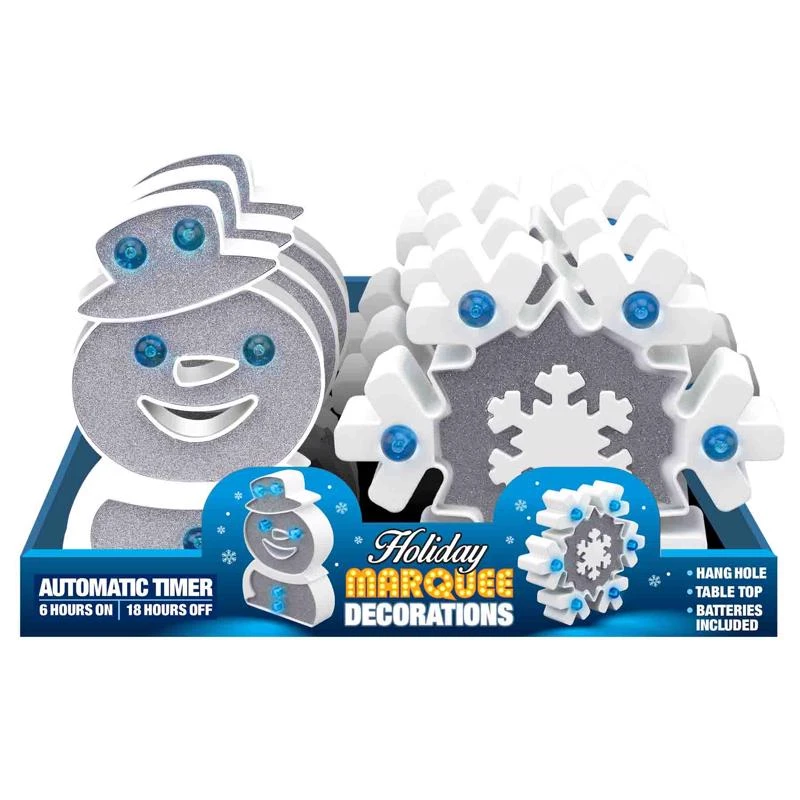 Shawshank Ledz Blue/white Led Snowman Or Snowflake Marquee 10.5 X 10 X 6