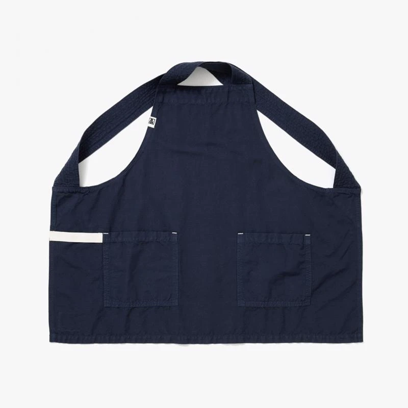 Hedley & Bennett Blueberry Cotton Apron With 2 Pockets, Snap Closure