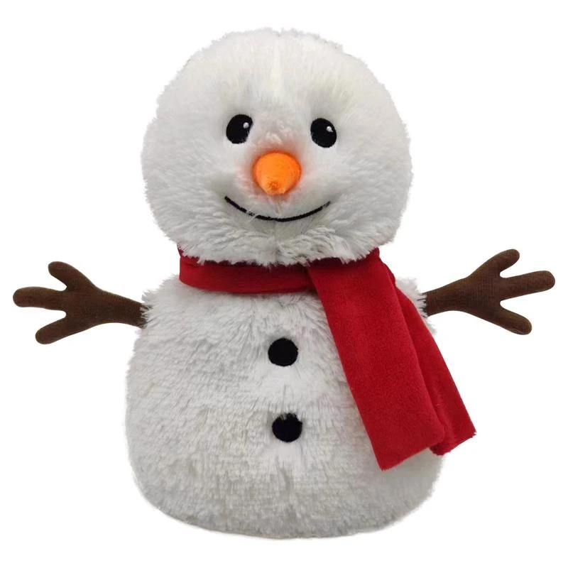 Warmies Scarf Snowman Plush Stuffed Animal Red/white 9.75in