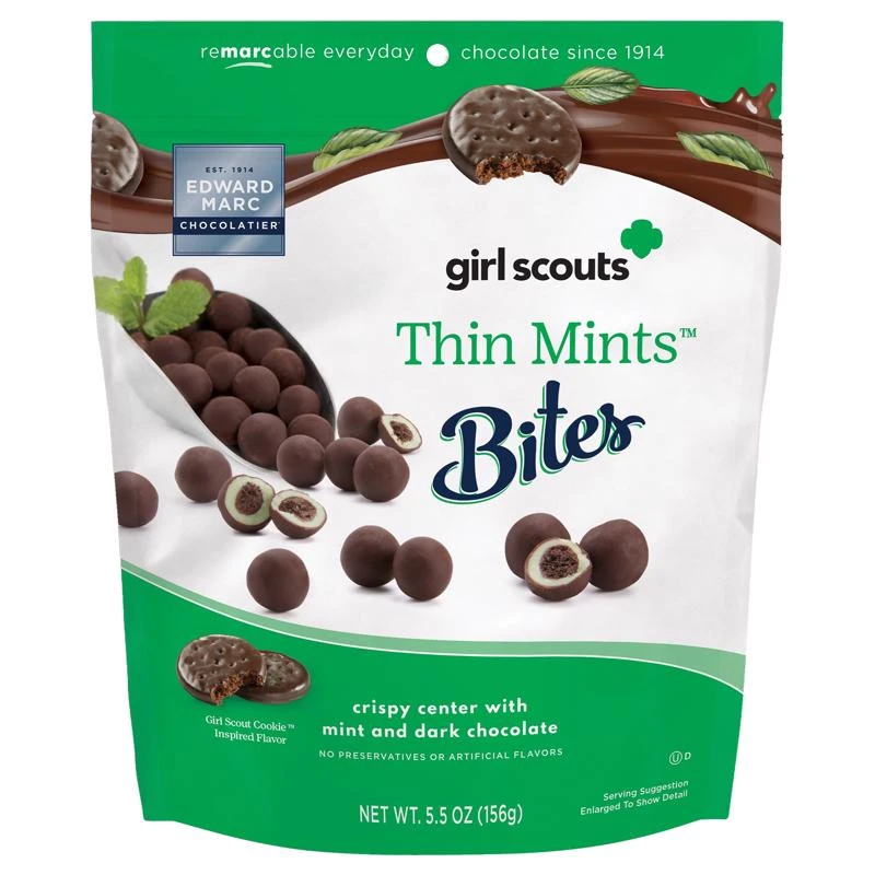 Edward Marc Girl Scouts Thin Mint Candy Bites 5.5 Oz