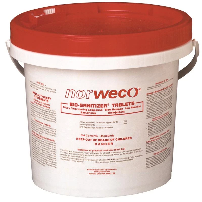 Norweco Bio Sanitizer Calcium Hypochlorite Tablets 45 Lb