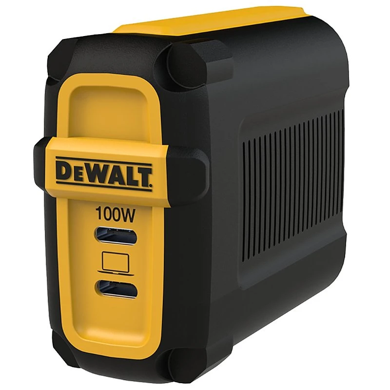Dewalt 2-port Usb C Wall Charger 100w Black/yellow Dcb094k Compatible