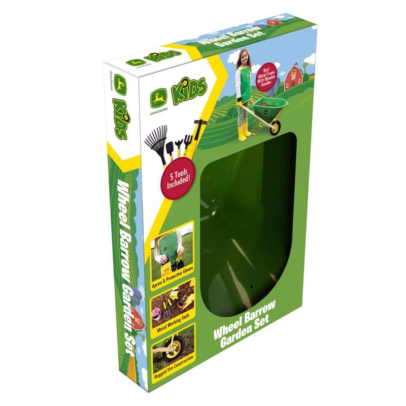 John Deere Wheelbarrow Garden Set Multicolored 9 Piece For Kids