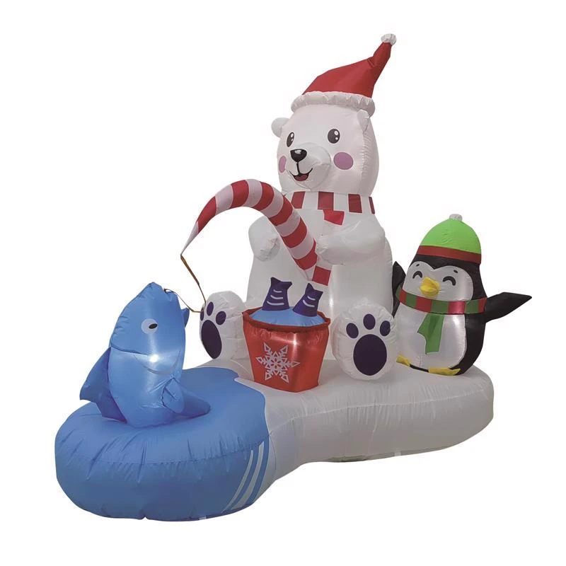 Celebrations 5 Ft. Polar Bear Fishing Inflatable Christmas Decor