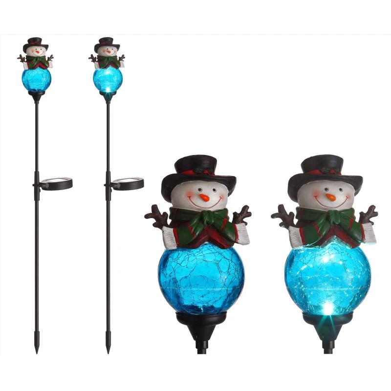 Celebrations 30 Inch Led Clear Snowman Solar Pathway Decor