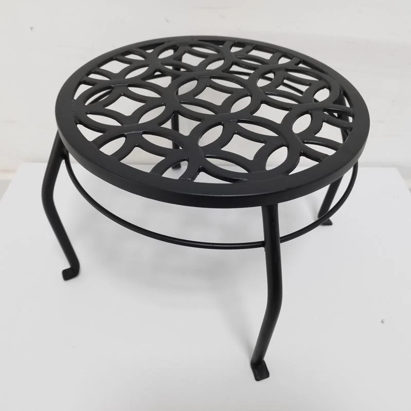 Living Accents 9 Inch Black Cast Iron Plant Stand For Indoor And Outdoor Use