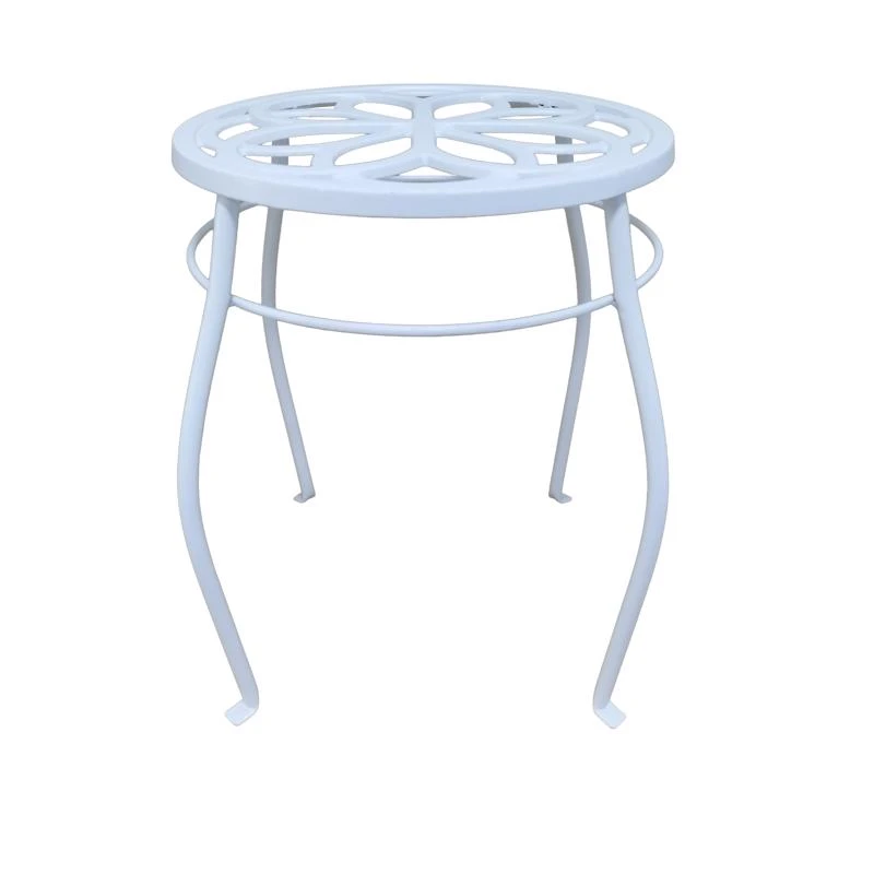 Living Accents 15 Inch White Cast Iron Plant Stand For Indoor And Outdoor Use