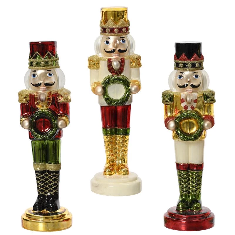 Decoris Glass Nutcracker 12.6 Inches Tabletop Christmas Decor