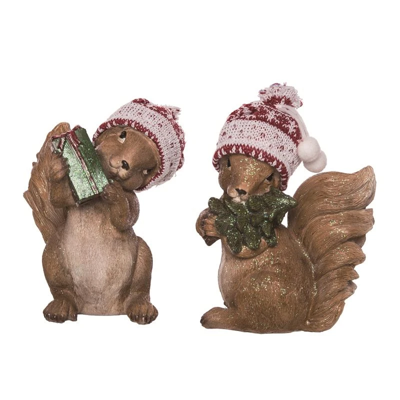 Transpac Multicolored Resin Squirrel Figurine 7 Inch