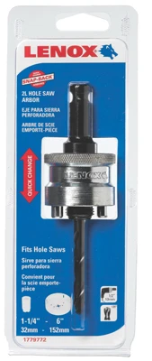 Quick Change Hole Saw Arbor for 1.25 Inch to 6 Inch Hole Saws