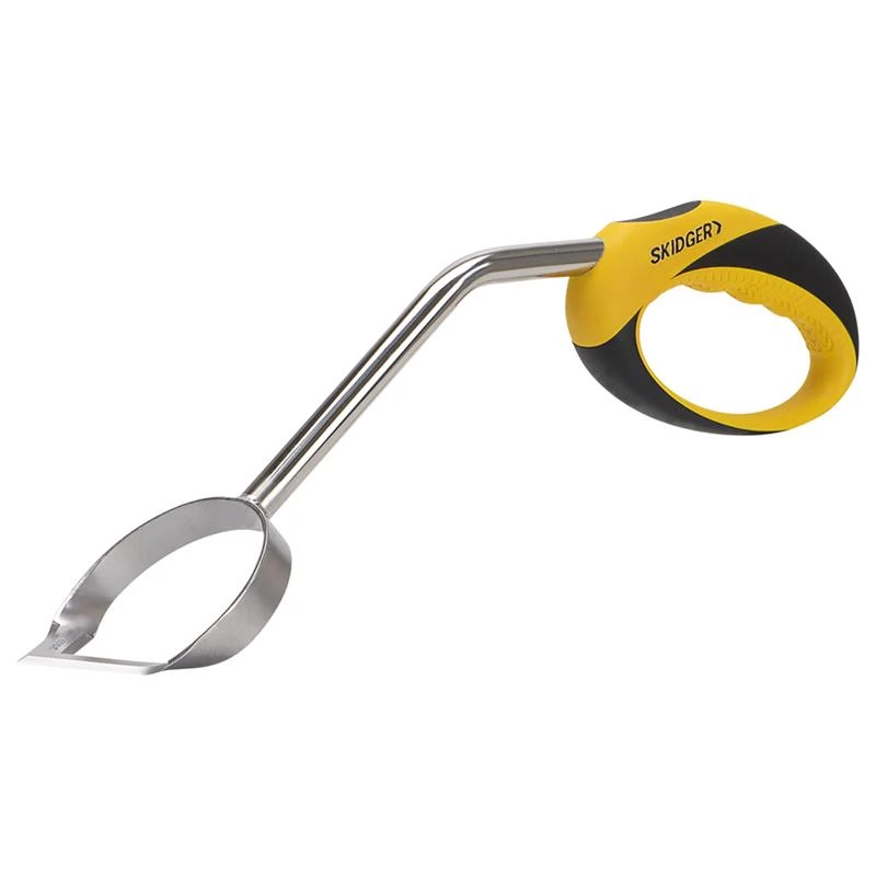 Skidger 16.25 Inch Stainless Steel Weeder With Yellow Plastic O-handle