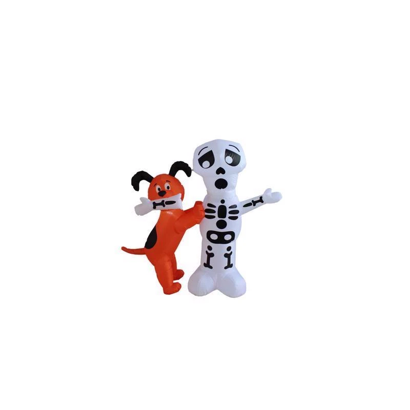 A Holiday Company 4 Ft Prelit Puppy With Skeleton Halloween Inflatable