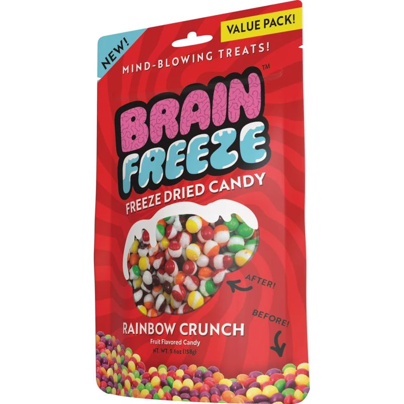 Brain Freeze Rainbow Crunch Fruit Candy 5.6 Oz