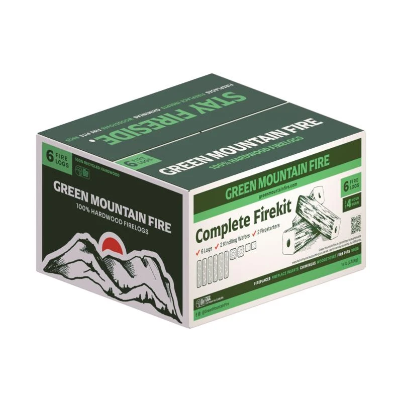 Green Mountain Natural Fire Log 4 hr 6 pk