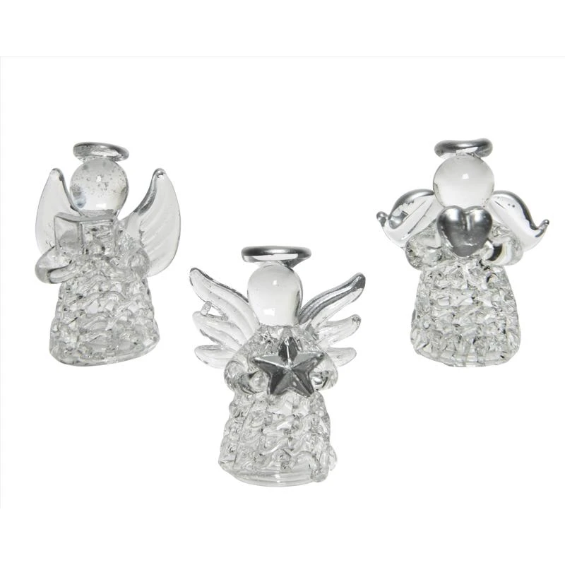 Decoris Clear Glass Angel Figurine 1.77 Inches