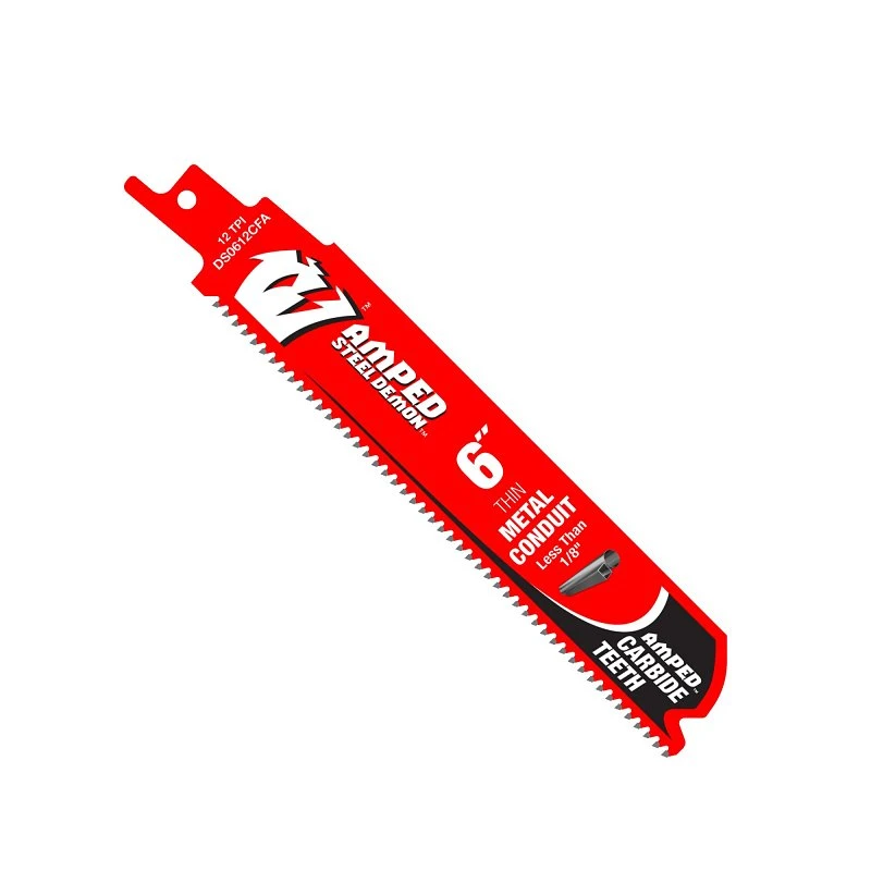 Diablo Amped 6 Inch Carbide Tipped Reciprocating Saw Blade 12 Tpi 3 Pack