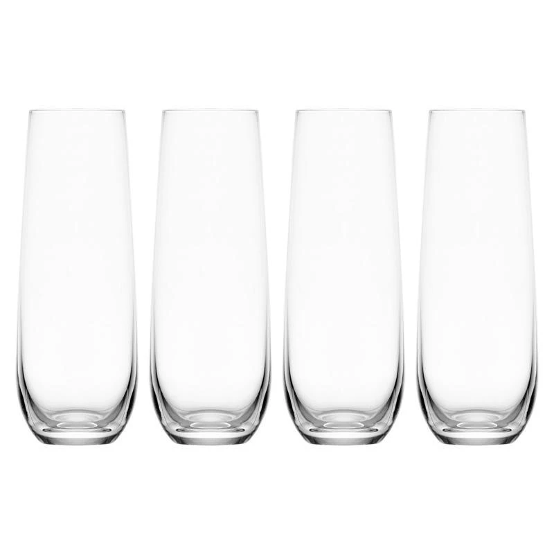 Lifetime Brands Mikasa Lana Flute Glass 9.5 Oz Clear, Set Of 4