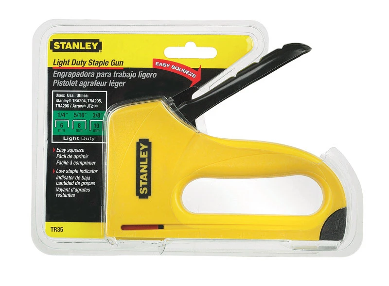 Stanley Light Duty Narrow Staple Gun, Yellow, 1/4 To 3/8 Fastener Length