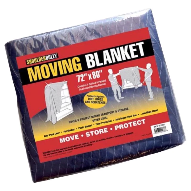 Shoulderdolly 72 Inch Width X 80 Inch Length Blue Fiber Movers Blanket