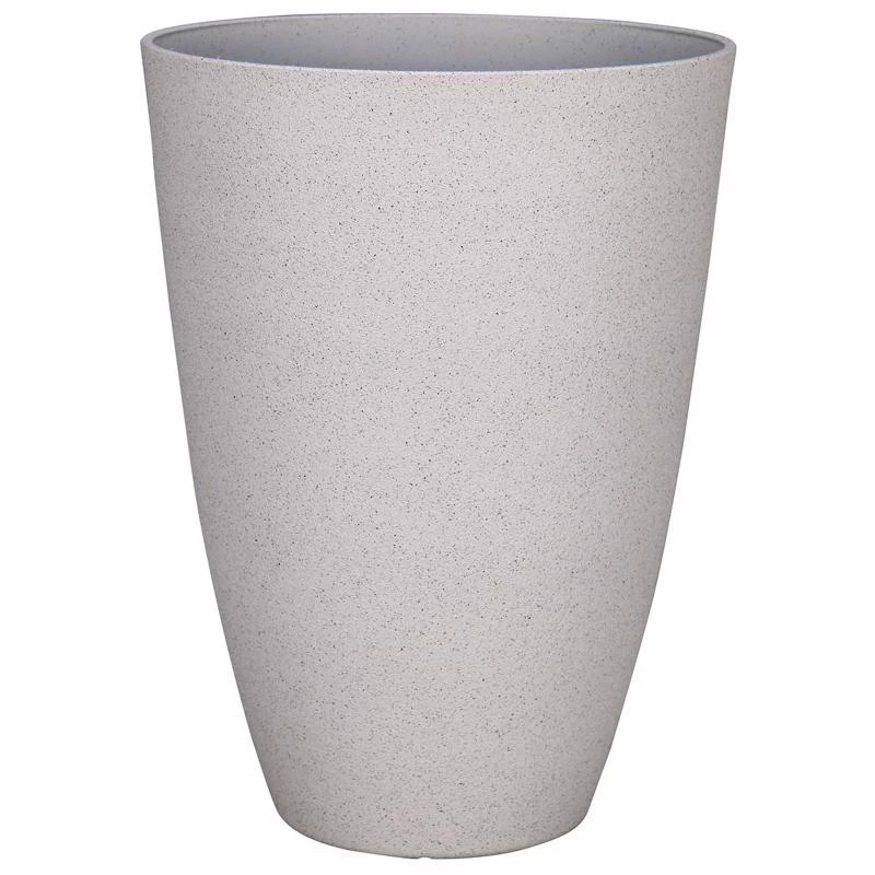 L&g 21.9 Inch Tall Polyresin Speckle Planter White With Drainage Holes