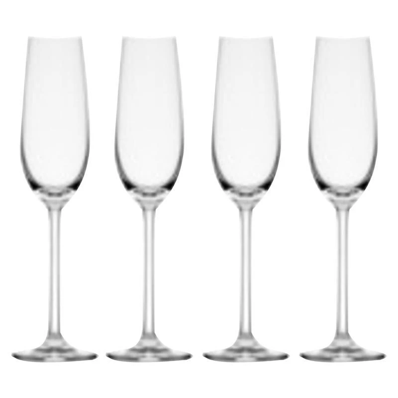 Lifetime Brands Mikasa Lana Flute Glass 8.25 Oz Clear Glass Set Of 4