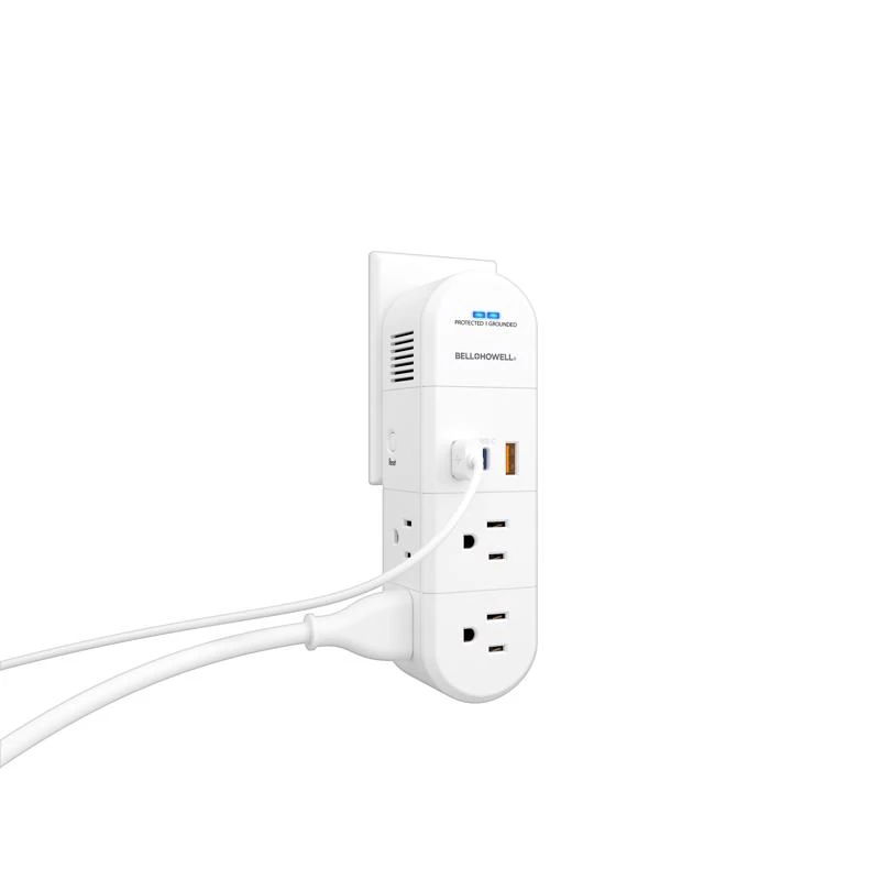 Bell & Howell Swivel Power Residential Plastic Grounding Outlet Multiplier Non-nema